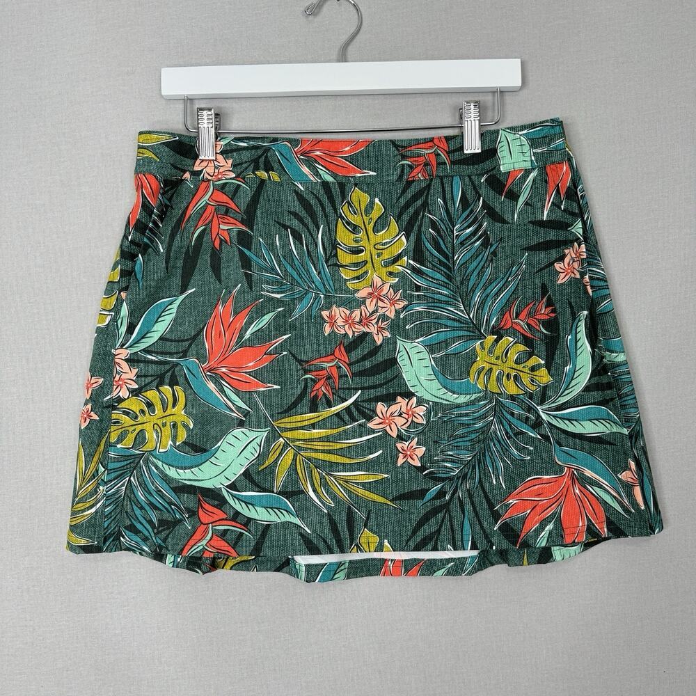 RipSkirt Hawaii Womens Wrap Skirt L Green Bali Jungle Tropics Cover-Up Resort
